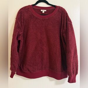 Style & Co. Burgundy Crew Neck Sweater